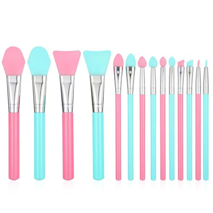 Silicone Brush Applicator Kit,14 Pcs Resin Brush for Crafts Makeup