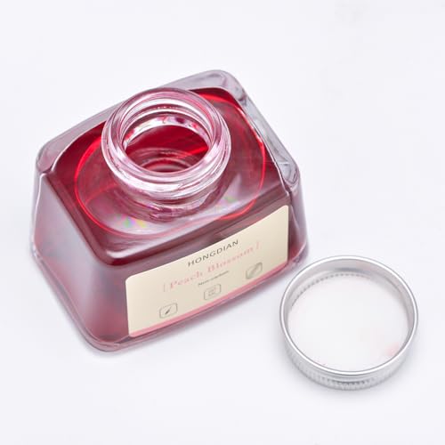 Hongdian Fountain Pen Bottled Ink Peach Blossom Color, 60ml Non Carbon Inkwell Bottle, Artist Calligraphy Ink - color: Peach Blossom