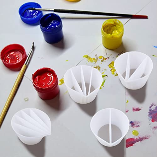 Split Cup for Paint Pouring Fluid Art Silicone Split Cup Resin Pouring Painting Tools DIY Making Drawing Accessories Reusable Split Cup with Dividers (5 Channels) - color: 5 Channels