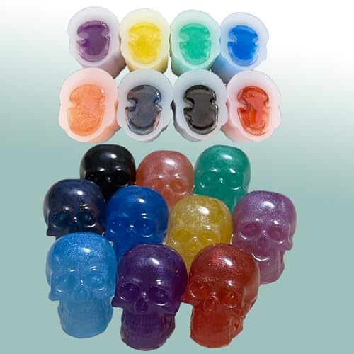 8Pcs Skull Resin Molds Silicone Epoxy Crafts Resin Keychain Molds