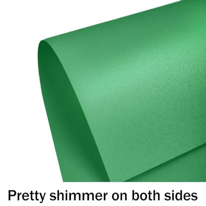 Green Shimmer Cardstock 8.5 x 11 Green Paper | Goefun 24 Sheets 80lb Card Stock Printer Paper for Christmas, Invitations, Certificates, Crafts, Card Making - color: green