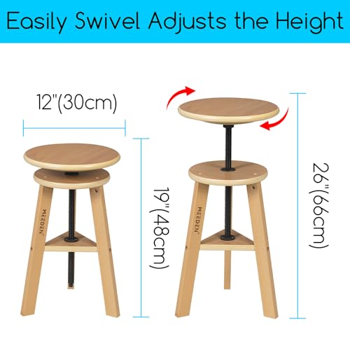 MEEDEN Movable Large H-Frame Painting Easel Holds Canvas Art Up to 78.7" and Wooden Drafting Stool with Adjustable Height