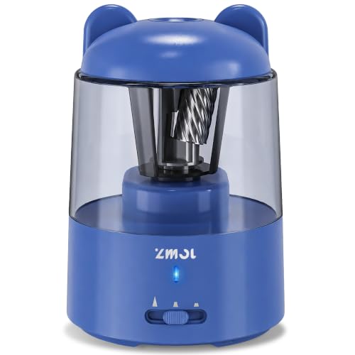 ZMOL Rechargeable Electric Pencil Sharpener for Colored Pencils Blue | Automatic Stop 3 Modes To Choose Quick Charge Classroom/Home use - color: Navy Blue