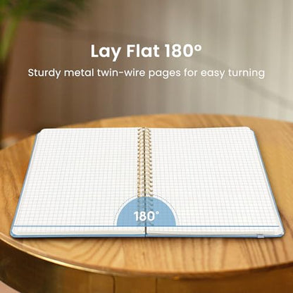 Taja Graph Spiral Journal Notebook for Women & Men, 140 Pages, Graph Paper Hardcover Notebook for Planning & Tracking, Journals for Graphing, A5(5.7" x 7.9") – Blue - color: D.Blue, style: c-Graph