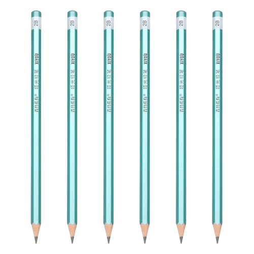PATIKIL 2B Drawing Pencils for Sketching, Set of 6 Hexagonal Graphite Sketch Pencils Professional Sketching Art Supplies for Drawing Shading Writing Art Artists Beginners, Black - style: 2B