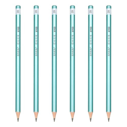 PATIKIL 2B Drawing Pencils for Sketching, Set of 6 Hexagonal Graphite Sketch Pencils Professional Sketching Art Supplies for Drawing Shading Writing Art Artists Beginners, Black - style: 2B