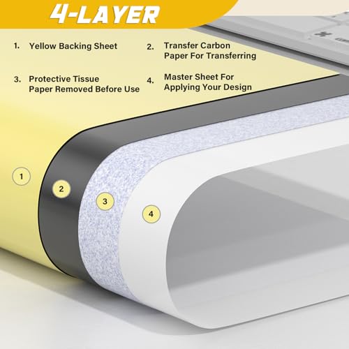 Tattoo Stencil Paper, 100 Sheets A4 4-Layer Tattoo Transfer Paper with Crisp Lines & Long Lasting Transfers, Easy to Use Thermal Transfer Paper for Tattoo Artists, Studios & Beginners - size: 100 Count (Pack of 1)