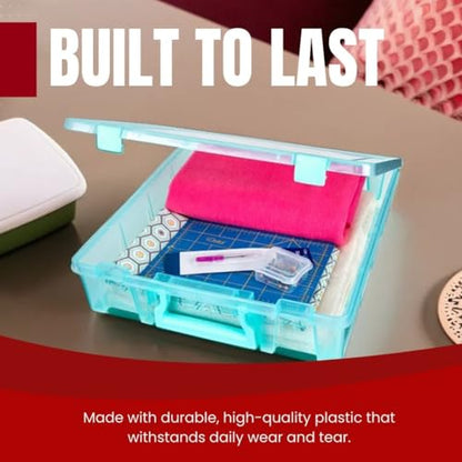ArtBin 6955AA Super Satchel 1-Compartment Box, Art & Craft Organizer, 1-Pack, Translucent Aqua - color: Aqua