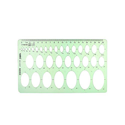 uxcell Geometric Drawing Template Oval Style Measuring Ruler 20cm for Drawing Engineering Drafting Building Office Supplies