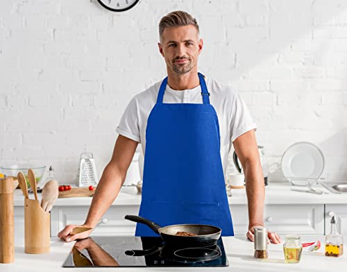 Utopia Kitchen 2 Pack Bib Apron, Adjustable with 2 Pockets, Water and Oil Resistant, Cooking Kitchen Chef Apron for Women Men - color: Blue