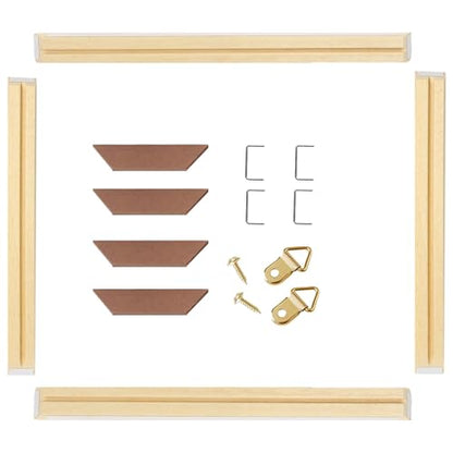DIY Wooden Canvas Stretcher Bars Canvas Frame Kit for Gallery Wraps – Sturdy Solid Wood Bars for Oil Paintings, Gallery, Posters, Diamond Painting, Home Studio Wall Decor - size: 20"L x 32W"