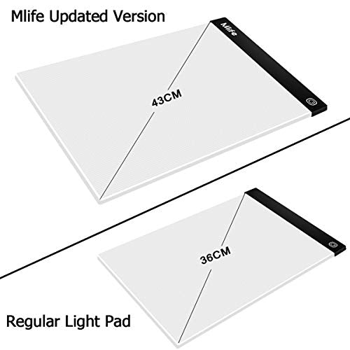 B4 LED Light Pad - Upgraded Diamond Art Light Box Dimmable Tracing Light Board, Sketching, Animation, Drawing Light Box with 4 Fasten Clips - style: B4