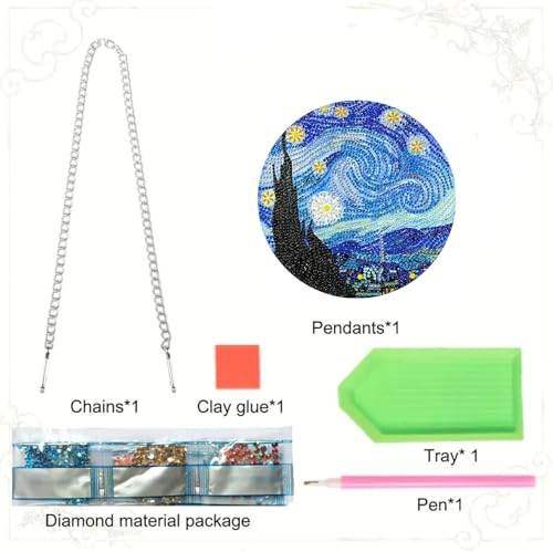 RYMILIE Hanging Diamond Art Kits for Adults Starry Night 8x8inch - color: DP03344