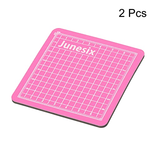 MECCANIXITY Cutting Mats 3.1x3.1" Double Sided Mini Rotary Fabric Sewing | 2 Pack, for Hobbyist DIY Craft Creative Design, Pink