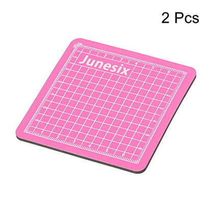 MECCANIXITY Cutting Mats 3.1x3.1" Double Sided Mini Rotary Fabric Sewing | 2 Pack, for Hobbyist DIY Craft Creative Design, Pink