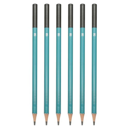 PATIKIL 5B Drawing Pencils for Sketching, 6PCS Sketch Pencils for Drawing Art Pencils Graphite Wood Pre-sharpened for Drawing Sketching Artist, Hexagonal, Black Refill, Green/Black Pole - style: 5B