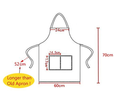 Pink Plain Bib Aprons Bulk for Women Men Adult with 2 Front Pockets (Hot Pink,15pcs), 60x70cm - color: Hot Pink-15pcs