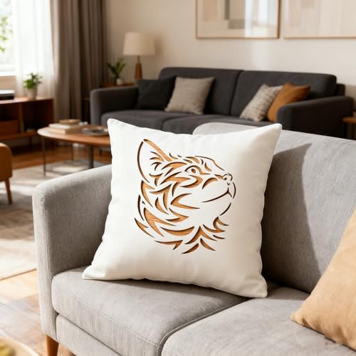 TIAMECH A4 Reusable Cool Cat Stencil for Painting | Outline Cat Layering Template, DIY Wall Art, Wood Furniture, Scrapbook & Crafts (8.3x11.7inch) - style: Cool Cat