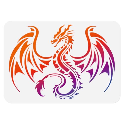 Dragon Stencil, Reusable Painting Template, DIY Home Decor - style: Dragon
