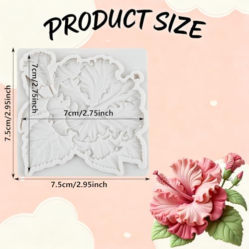 Hibiscus Flower Polymer Clay Molds Hibiscus Silicone Mold - color: Style D