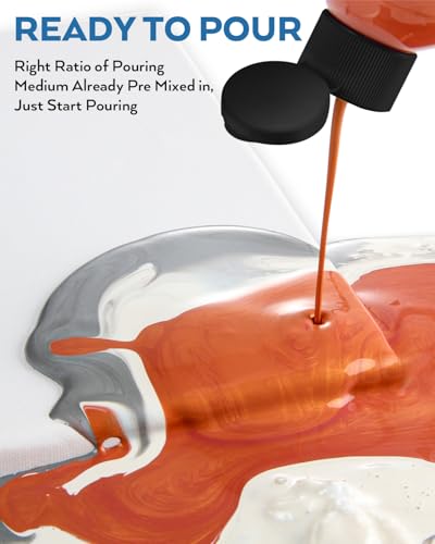 Nicpro 8 Colors 8.45oz Large Volume Metallic Acrylic Pour Paint Kit - color: 8 Colors