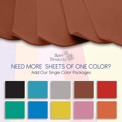 Adhesive Brown EVA Foam Sheets for Crafts, 9" x 12", 2mm Thickness – Sticky Back Foam Paper for DIY Arts and Crafts, School Projects, and More - 10 Pack - color: Brown