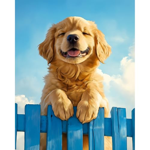 Natuyalo Paint by Numbers for Adults Dog, Paint by Numbers Kit on Canvas for Beginners, Animal Number Painting Set Craft Supplies, 3 Paintbrushes and Acrylic Paint 16x20 inch - color: Color-06
