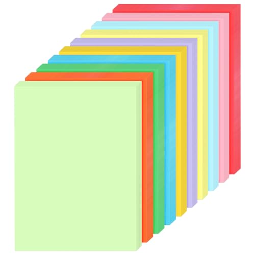 Pastel Cardstock 150 Sheets 8.3 x 11.7 Inch Colored Cardstock Printer Paper | 230gsm/85lb, 10 Assorted Colors, Construction Card Stock Paper, for Scrapbook, DIY Craft, Print CardMaking, Office School