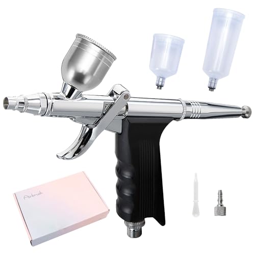 0.3mm Airbrush Kit Dual Action Air Brush Painting Set with 7/30/40cc Cup