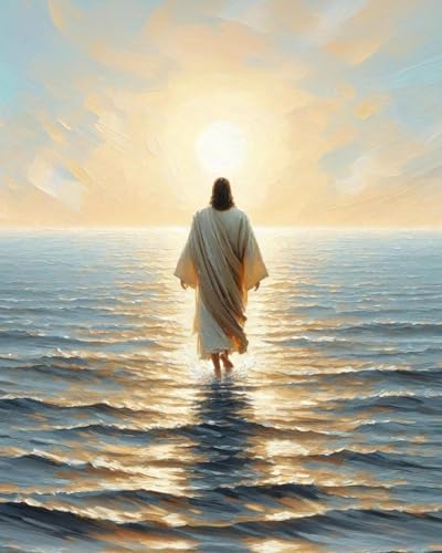 MBNTJHT Jesus Paint by Numbers Kit for Adults,Christian Painting by Number Kits on Canvas with Brushes,DIY Oil Painting by Numbers for Home Wall Decor 16X20 Inch. - color: MT22361
