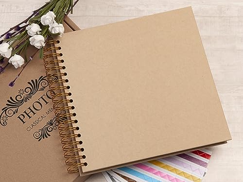 potricher 10 x 10 Inch DIY Scrapbook Photo Album 80 Pages, Yellow - color: Yellow, size: 10 Inch 80 Pages