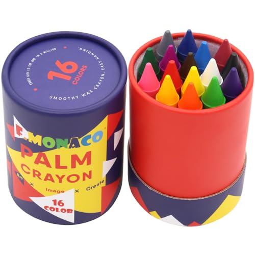 Lebze Jumbo Crayons for Toddlers, 16 Colors Non Toxic Crayons, Easy to Hold Large Crayon for Kids, Safe for Babies and Children Flower Monaco - color: Multicolor