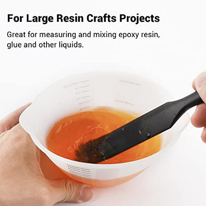 Gartful 500ml Large Silicone Measuring Cups, 2-Cup Resin Mixing & Pouring Cups for Epoxy, Resin Jewelry Making, Nonstick Reusable Craft Measuring Cups, 16 oz, Set of 2 - size: XL-500ml*2