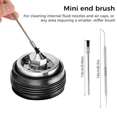 Goktvai 31pcs Spray Gun Cleaning Kit, Multi-Purpose Cleaner Brush Durable Air Paint Airbrush Maintenance Brush for Nozzle Cleaning Accessories