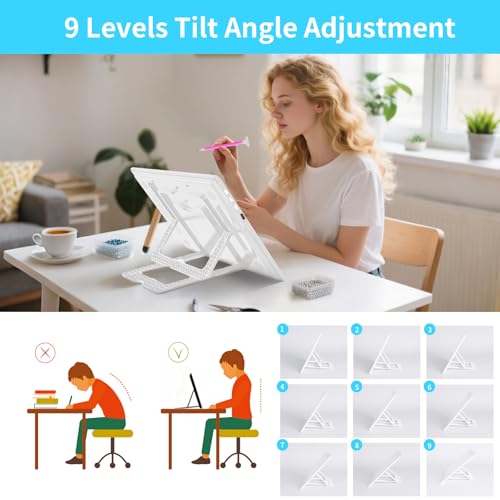 Phylosal Rechargeable A4 LED Light Pad with Built-in Stand, Magnetic Tracing Light Box for Drawing, Diamond Art Light Board with Side Button, Super Bright Light Table for Diamond Painting, Sketching - color: White, size: A4