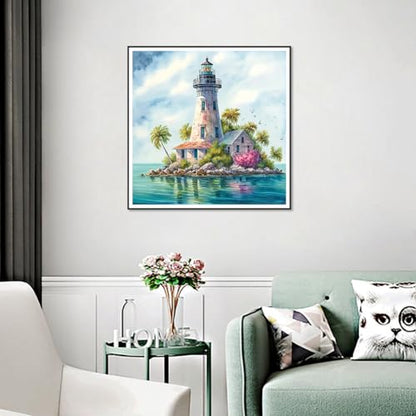 hill froeistung 5D Lighthouse Diamond Art Painting Kits for Adults,Sea,Landscape Diamond Art for Beginners, DIY Full Drill Island Diamond Art Painting(12X12 inch) - color: HF-A040