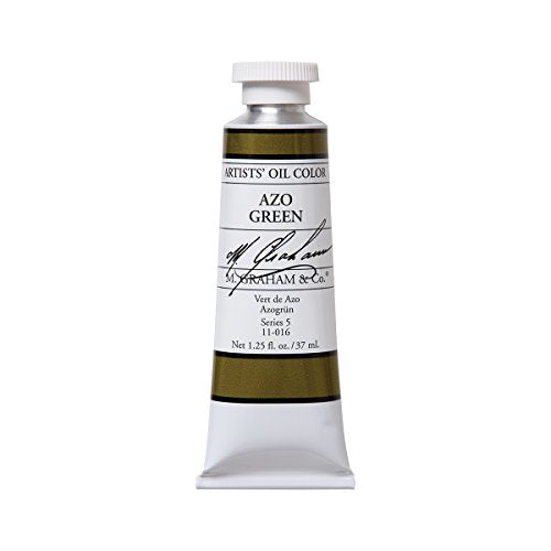 M. Graham Artist Oil Paint Azo Green 1.25oz/37ml Tube - color: Azo Green, size: 1.25 Fl Oz (Pack of 1)
