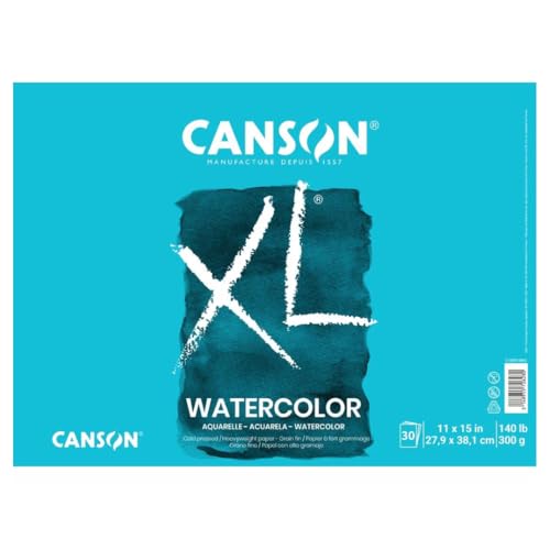 Canson XL Series Watercolor Paper Pad, 11" x 15", 30 Sheets/Pad, 3 Pads - size: 11" x 15" (Pack of 3)
