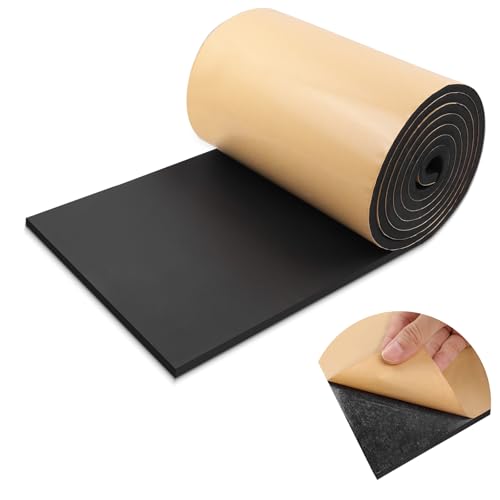 LSGCQ Sponge Neoprene Foam Padding Self Adhesive Foam Sheets, Black | Closed Cell Foam Sheet Neoprene Rubber Pad for DIY Gaskets Shock Pads Liner Crafts, 12" Wide x 1/2" Thick x 59" Long - color: Black, size: 12" Wide x 1/2" Thick x 59" Long