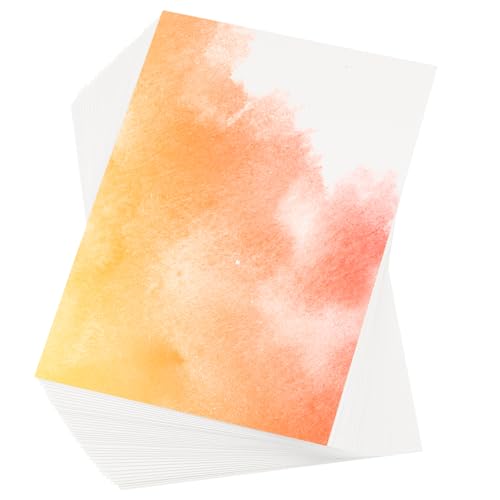 PATIKIL 100 Pcs Pure Cotton Watercolor Paper 140lb/300 GSM Water Coloring Paint Paper for Art Painting Watercolor Drawing Artist, 5.5x8.5 Inch - size: 8.5 Inch