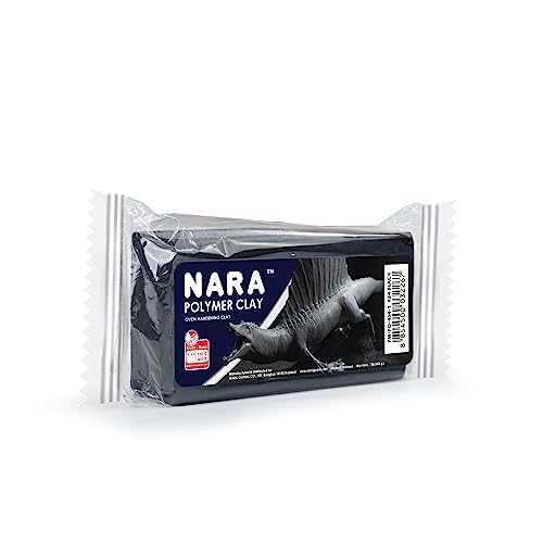 NARA Polymer Baking Clay, 1 Color, 1 Block, 454g (1 lb.) (Black) - color: Black