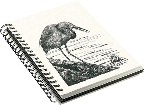 Creative Mark Double Wire Spiral Bound Field Sketch Book [160 Pages - 4 x 6], Black Embossed Leatherette Journal, Light Cream Acid-Free Paper, Perfect for Dry Media and Drawing - size: 4 x 6" - Single