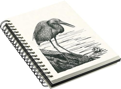 Creative Mark Double Wire Spiral Bound Field Sketch Book [160 Pages - 4 x 6], Black Embossed Leatherette Journal, Light Cream Acid-Free Paper, Perfect for Dry Media and Drawing - size: 4 x 6" - Single