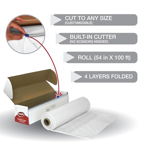 Neatiffy Disposable Plastic Table Cloth Roll | Waterproof Tablecloth | Table Cover for Picnic, Party, Banquet, Birthdays, Weddings | White | 54 inches x 100 feet | Rectangle, Square, Round, Oval - color: White Solid, size: 54 inches X 100 feet