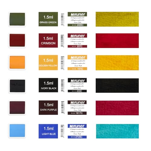 Mini Portable Handmade Artist Watercolor Paint,6 Colors Solid Watercolor - color: Solid Watercolor--mix Color 02