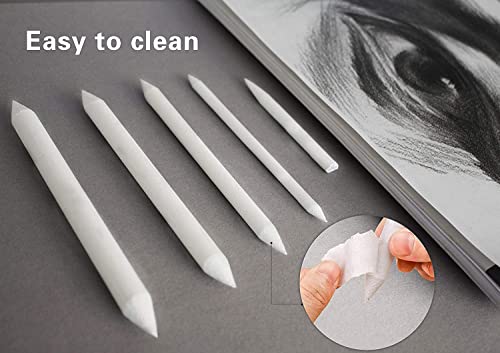 N NOROCME 10 PCS Blending Stumps,Sponge Pens and Sandpaper Pencil Sharpener | Kneaded Eraser,Tortillions Paper Art Blenders,Washable Reusable,for Student Artist Charcoal Sketch Drawing - size: 10 Pcs