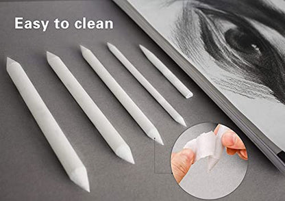 N NOROCME 10 PCS Blending Stumps,Sponge Pens and Sandpaper Pencil Sharpener | Kneaded Eraser,Tortillions Paper Art Blenders,Washable Reusable,for Student Artist Charcoal Sketch Drawing - size: 10 Pcs