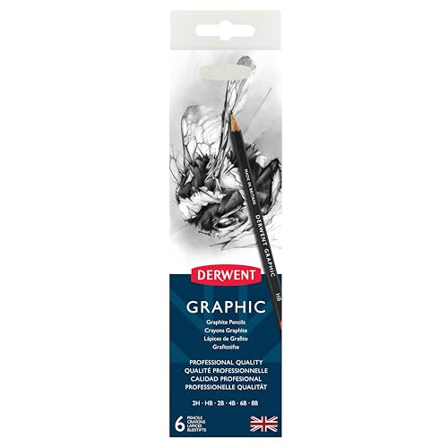 Derwent Graphic Pencils, Includes Tin and Sharpener, Set of 6 (0700835) (1951727) - size: 6 Count (Pack of 1)