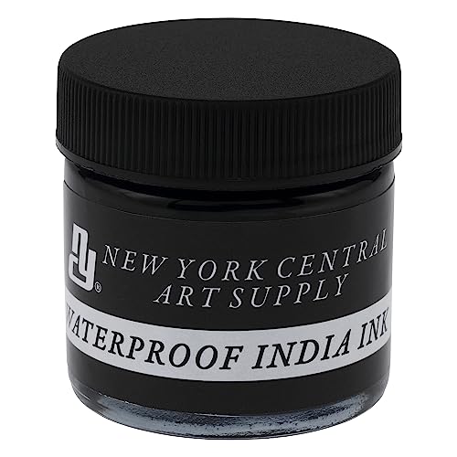 New York Central® India Ink 1oz Bottle - Make an Impact with Matte Black India Ink, Perfect for Artists, Calligraphy, Illustrations, & More - size: 1 Fl Oz
