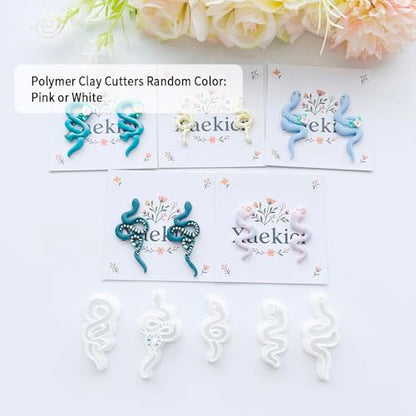 8-Piece Snake Themed Clay Cutters Set - Reptile & Serpent Shapes for DIY Earring Making, Polymer Clay Jewelry Craft, and Gothic Style Modeling Accessories - color: M color